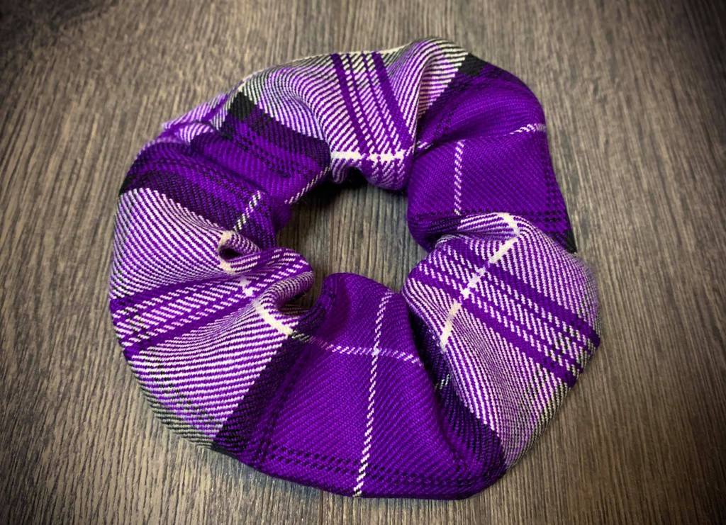A purple scrunchie