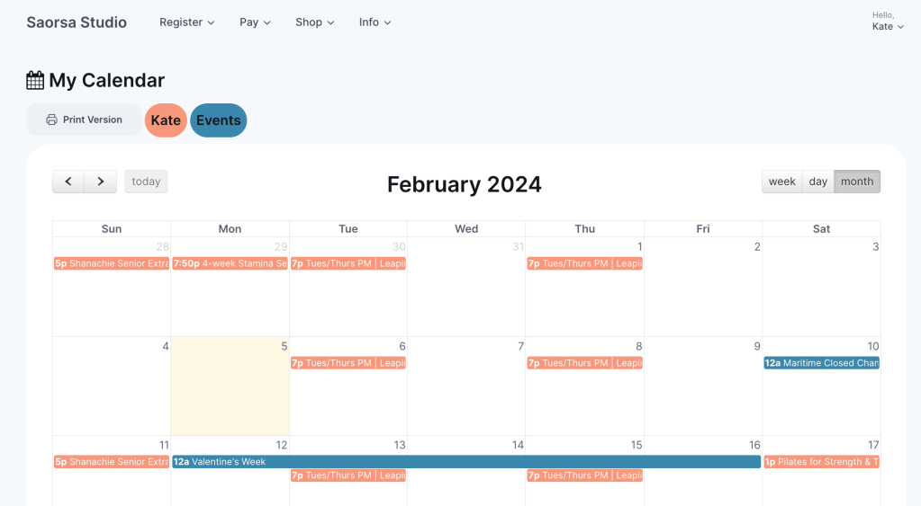 A calendar